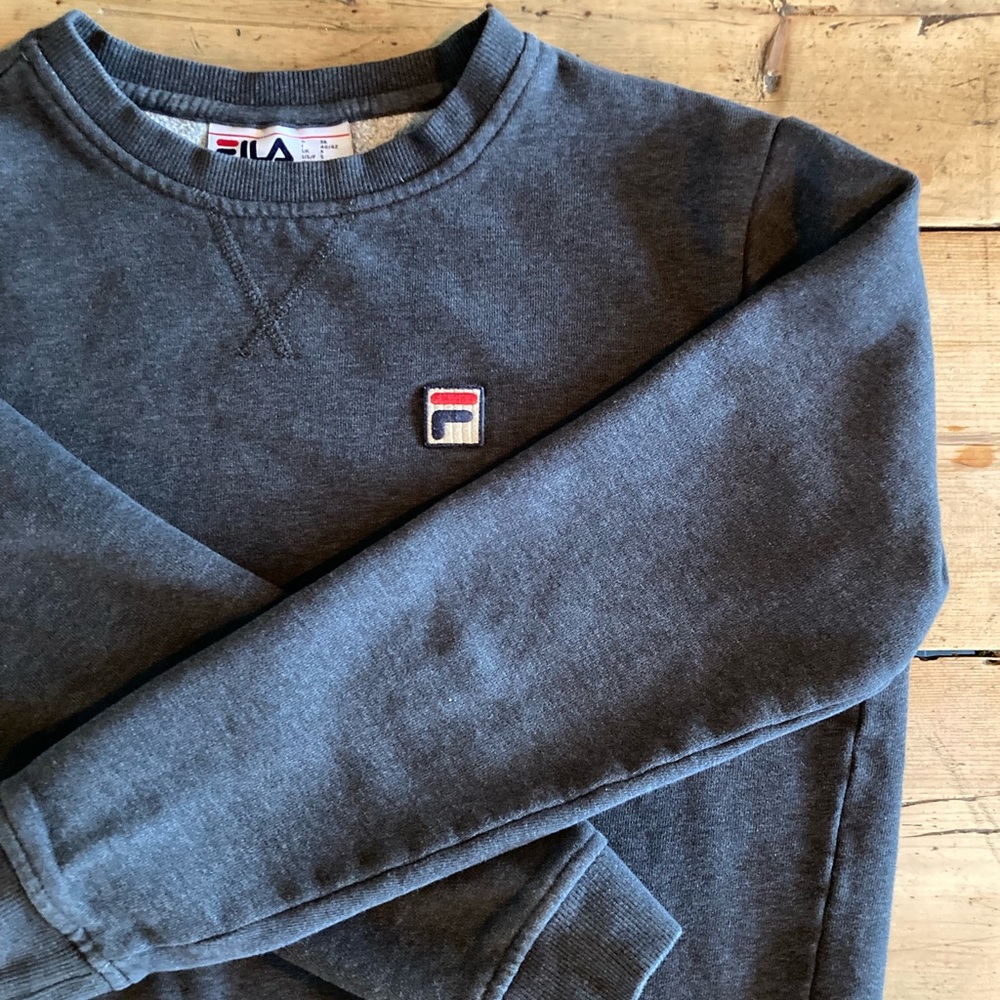 Fila vintage crewneck fleece size small color charcoal